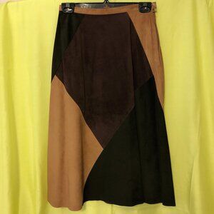 Danier Colour Block Suede Skirt